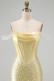 Corsetto corno corconico con spalle scoperte e corto da fine fine con perline