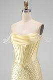 Corsetto corno corconico con spalle scoperte e corto da fine fine con perline
