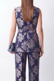Completi da donna con bavero Jacquard Jacquard a 2 pezzi con cintura