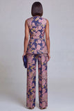 Completi femminili a V-neck rosa blu navy rosa con cintura