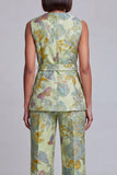 Completi femminili a V-neck rosa blu navy rosa con cintura