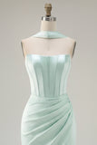 Vestito di Homecoming con corsetto bodycon senza spalline menta