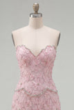 Abito di Homecoming Bodycon Rosa Sweetheart con perline