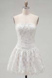 Abito di cocktgail a Fiori White Sweetheart A
