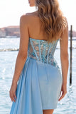 Sweetheart Red Bodycon Corsetto trasparente con paillettes Abito di Homecoming con fascia