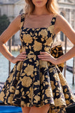 Abito di ritorno a casa Jacquard con fiocco a fiocco A-Line e pizzo sulla schiena