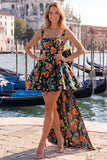 Abito di ritorno a casa Jacquard con fiocco a fiocco A-Line e pizzo sulla schiena