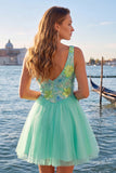 Abito di Homecoming a paillettes floreali giallo a V, linea A