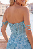 Corsetto rosa perla a spalle spalle vestito floreale di ritorno a casa con paillettes