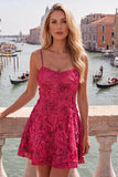 Vestito di cocktail con spalline floreali a linea A azzurro chiaro con appliche