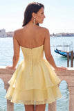Vestito di cocktail a linee rosa A con perline