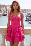 Corsetto a livelli verde scuro a linea spalline spesse abito di ritorno a casa con pizzo sulla schiena