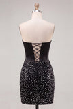 Sweetheart Corsetto Bodycon Perle Abito del Ritorno a Casa con Pizzo Indietro