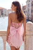 Abito di cocktail con paillettes bodysense spalline gialli con fiocco