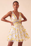 Blush Floreale a Linea A in stile A-Line con pizzo sulla schiena