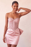 Bodycon con in corsetto argento con lacci e fiocco corsetto argento dolce