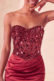 Sweetheart Champagne Sequins Bodycon Mini Abito di cocktail