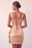 Bodycon Corsetto Basco in vita basca blu Lake Blu Abito di cocktail con volant