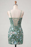 Corsetto rosa Bodycon Arricciato Abito Corto di cocktail con paillettes