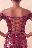 Abito di cocktail con Champagne Scintillante e Bodycon Spuntato a Spalla con Paillettes