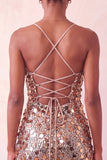 Body con luccicanti argento con pizzo sul retro Abito corto di cocktail con paillettes