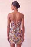 Abito di cocktail con paillettes bodycon Pink Sweetheart con pizzo sulla schiena