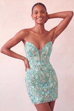 Abito di cocktail con paillettes bodycon Pink Sweetheart con pizzo sulla schiena