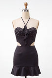 Abito Mini cocktail Bodycon Ribelli Neri con Ribelli