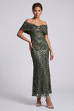 Abito midi midi di Madre della Sposa con paillettes scintillante navy