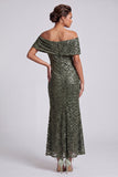 Abito midi midi di Madre della Sposa con paillettes scintillante navy
