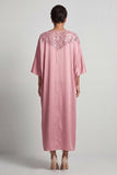 Abito midi Madre della Sposa Blu Sheath Neck Round Tree con paillettes