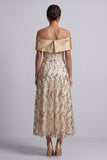 Abito midi Mother Of the Bride con A-Line Red Off the Shoulder