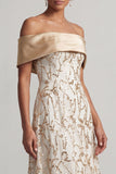 Abito midi Mother Of the Bride con A-Line Red Off the Shoulder