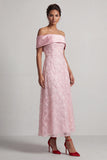 Abito midi Mother Of the Bride con A-Line Red Off the Shoulder