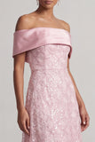 Abito midi Mother Of the Bride con A-Line Red Off the Shoulder