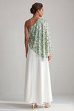 Abito midi Champagne A-Line a una spalla con paillettes