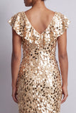 Abito Midi Mother Of the Bride con scollo a V d'argento a V in argento sirena