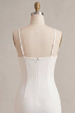 Corsetto Bodycon con spalline spaghetti abito bianco arricciato