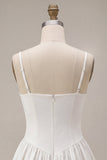 Abitino bianco corti con spalline sottili a trapezio