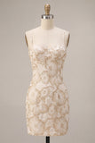 Abito mini Body Body Color con spalline spaghetti floreale Jacquard
