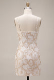 Abito mini Body Body Color con spalline spaghetti floreale Jacquard