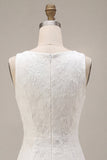 Abito Bianco Bodycon Neckcon Tondo con Piccolo Bisbito Bianco con Spacco