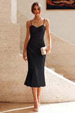 Abito Midi Arricciato con spalline a spalline bianche