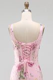Vestito di Homecoming Corsetto Corsetto rosa con collo quadrato, neck, collo quadrato, corsetto arricciato