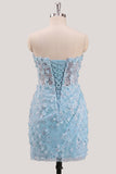 Bodycon Body-less, Corsetto Floreale Trasparente, Paillettes, Abito di Homecoming con Pizzo Lungo la Schiena