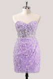 Bodycon Body-less, Corsetto Floreale Trasparente, Paillettes, Abito di Homecoming con Pizzo Lungo la Schiena