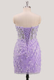 Bodycon Body-less, Corsetto Floreale Trasparente, Paillettes, Abito di Homecoming con Pizzo Lungo la Schiena