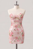Vestito di Homecoming con paillettes floreali con cuori scintillanti e luccicante con il pizzo sulla schiena