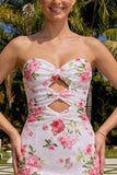 Vestito di Homecoming con paillettes floreali con cuori scintillanti e luccicante con il pizzo sulla schiena