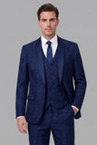 Tailleur da ballo da uomo a 3 pezzi con un solo bottone con riscontro,
